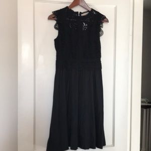 Black lace top black dress